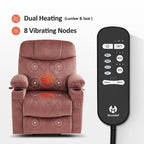 MCombo Small Dual Motor Power Lift Recliner Chair with Massage,Dual Heating, Adjustable Headrest, Fabric 7222