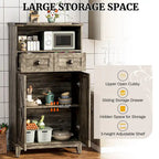 EROMMY Farmhouse Storage Cabinet with Doors and Adjustable Shelves, Small Freestanding Floor Cabinet , Narrow Organizer - N/A