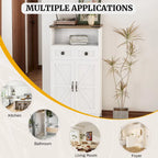 EROMMY Farmhouse Storage Cabinet with Doors and Adjustable Shelves, Small Freestanding Floor Cabinet , Narrow Organizer - N/A