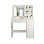 Vanity Desk with Mirror and Lights,with Drawer & Storage Cabinet,3 Lighting Modes Adjustable Brightness,with Open Shelves