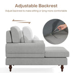 Chaise Lounge Chair with Adjustable Backrest, Indoor Modern Oversized Comfy Chair