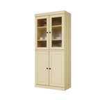 Palace Imports 100% Solid Wood Pantry Cabinet with Frosted Glass Doors, Solid Doors, 2-Drawers and Adjustable Shelves
