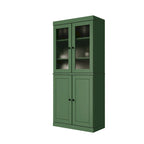 Palace Imports 100% Solid Wood Pantry Cabinet with Frosted Glass Doors, Solid Doors, 2-Drawers and Adjustable Shelves
