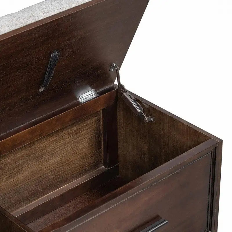 Shoe Bench with Removable Cushion and Hidden Storage for Entryway and Living Room Organization