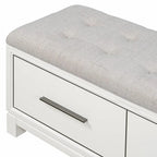 Shoe Bench with Removable Cushion and Hidden Storage for Entryway and Living Room Organization