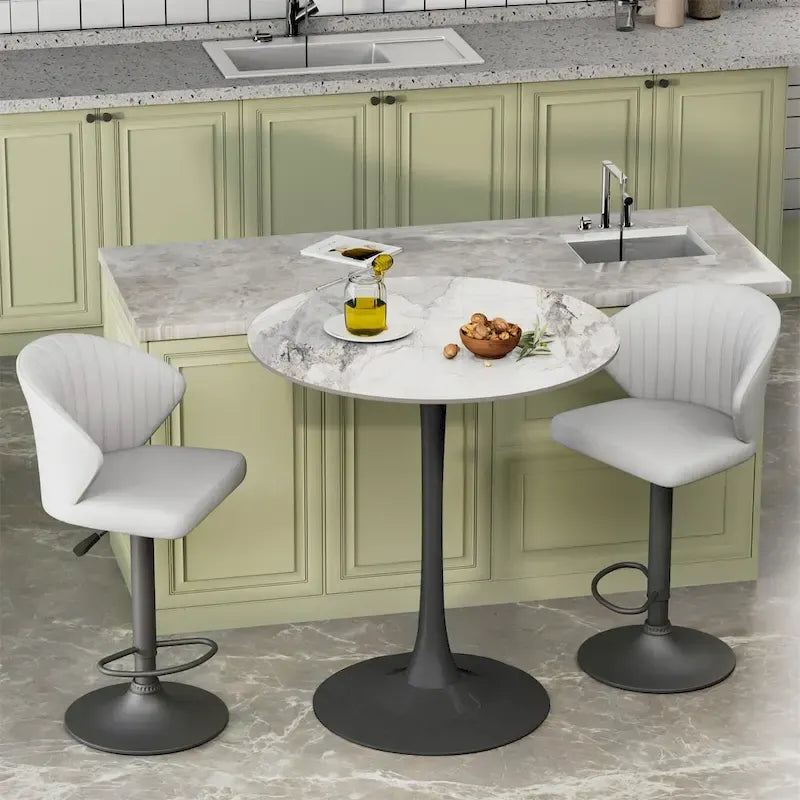 39.37 High Bar Table Round Cafe Bistro Pub Cocktail Kitchen Table Sintered Stone-top