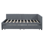 Gray Modern Full Size Upholstered Daybed with Two Storage Drawers for Bedroom