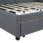 Gray Modern Full Size Upholstered Daybed with Two Storage Drawers for Bedroom
