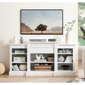 65.75 TV Stand with Large Storage Cabinet and Adjustable Shelves for TVs Up to 65