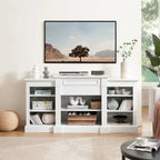 65.75 TV Stand with Large Storage Cabinet and Adjustable Shelves for TVs Up to 65