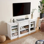 65.75 TV Stand with Large Storage Cabinet and Adjustable Shelves for TVs Up to 65