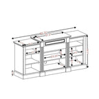 65.75 TV Stand with Large Storage Cabinet and Adjustable Shelves for TVs Up to 65