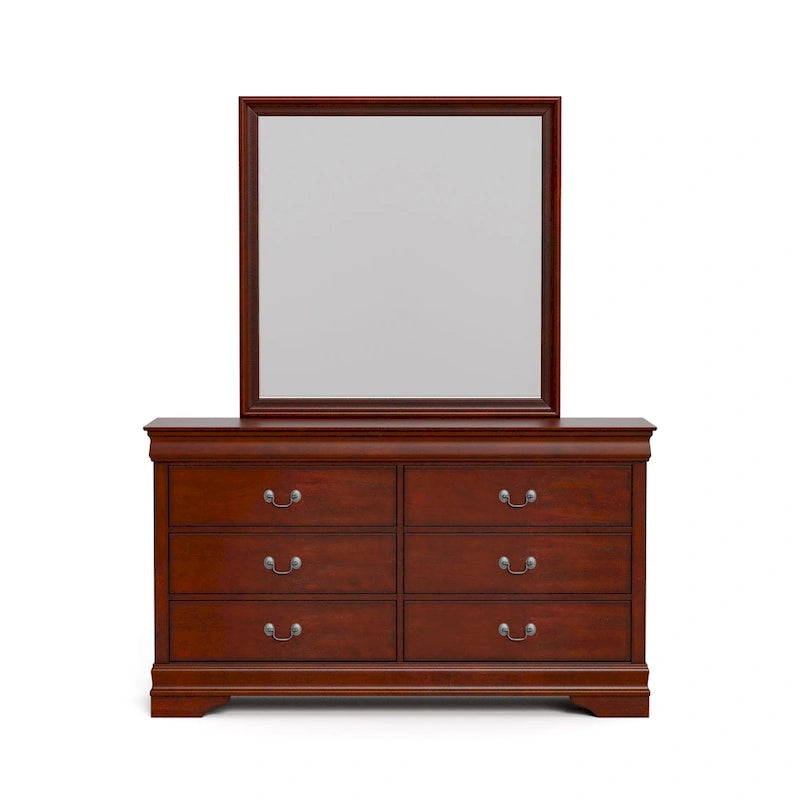 Furniture of America Devi Traditional Solid Wood 2-piece Dresser and Mirror Set