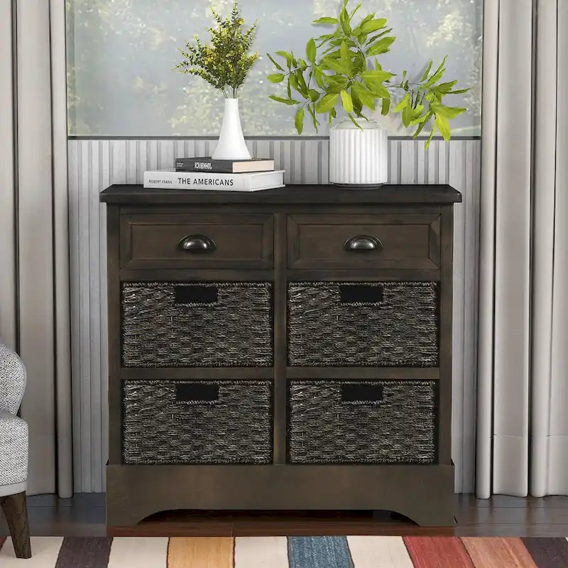 Narrow Console Table with Three Storage Drawers and Shelf