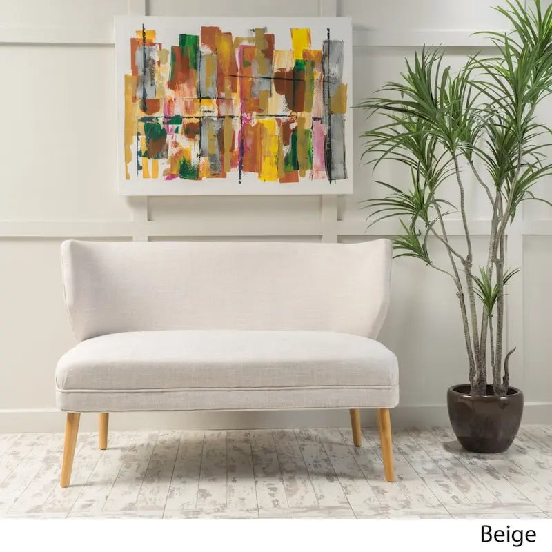 Desdemona Mid-Century Fabric Loveseat by Christopher Knight Home