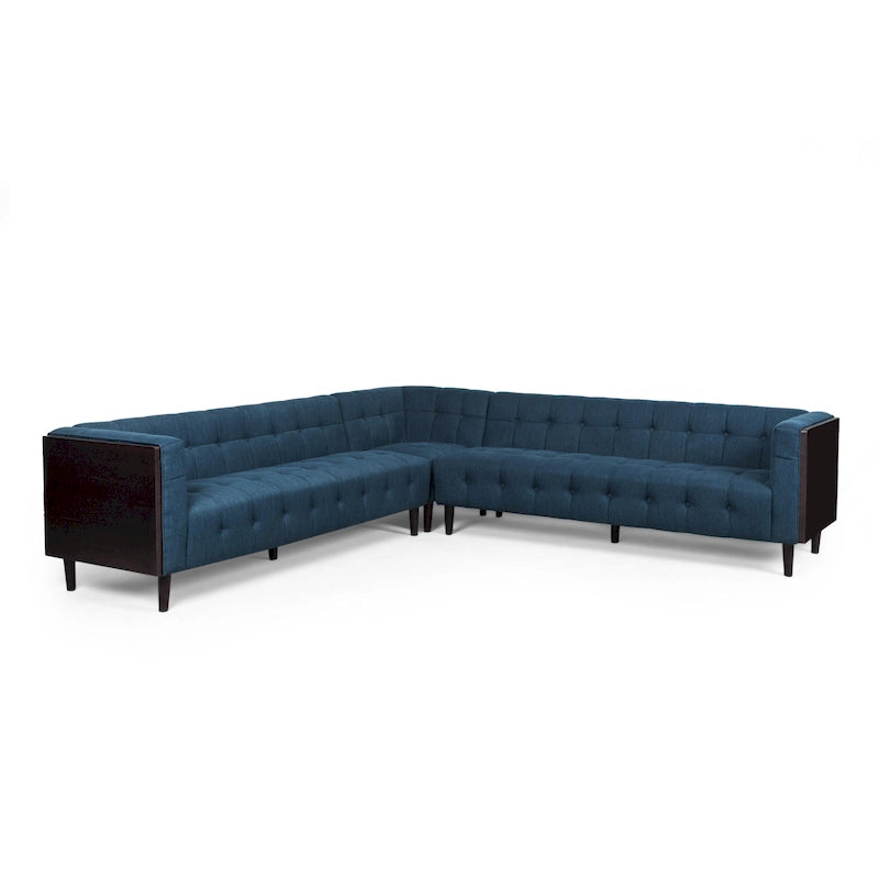 Clermont Mid-century Tufted Sectional Sofa by Christopher Knight Home - 114.00 L x 114.00 W x 30.75 H
