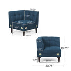 Clermont Mid-century Tufted Sectional Sofa by Christopher Knight Home - 114.00 L x 114.00 W x 30.75 H