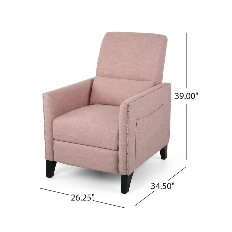 Alscot Contemporary Fabric Push Back Recliner by Christopher Knight Home