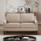 Modern Velvet Loveseat Sofa with Wooden Legs - 29.00 x 51.50 x 34.25