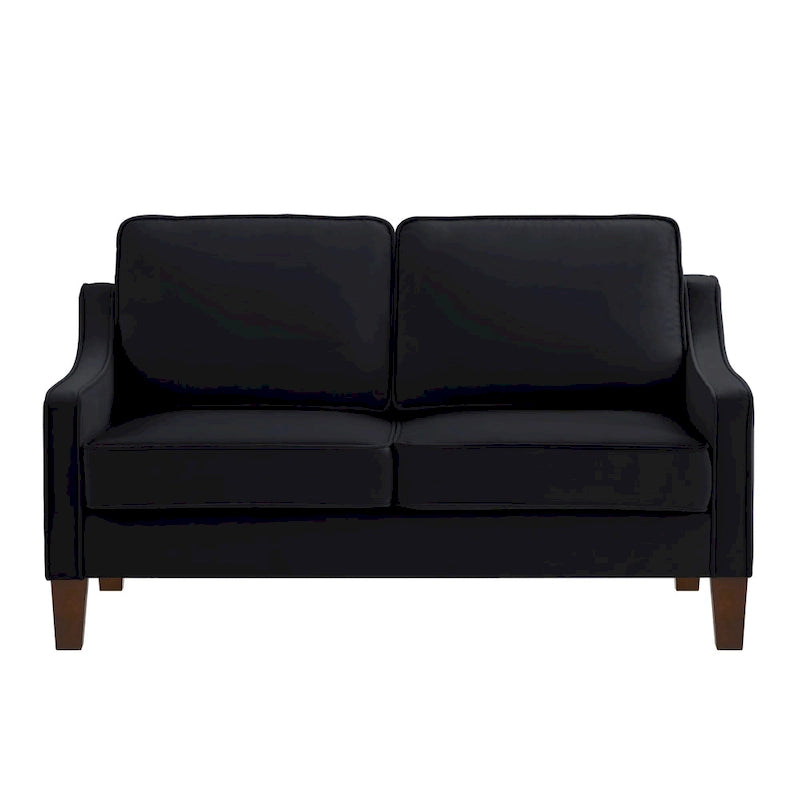 Modern Velvet Loveseat Sofa with Wooden Legs - 29.00 x 51.50 x 34.25