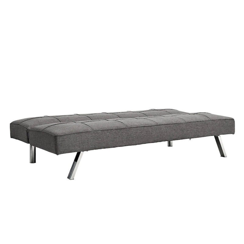 Metal Frame Futon Sofa Bed with Stainless Steel Leg - 32.30 x 68.90 x 29.15