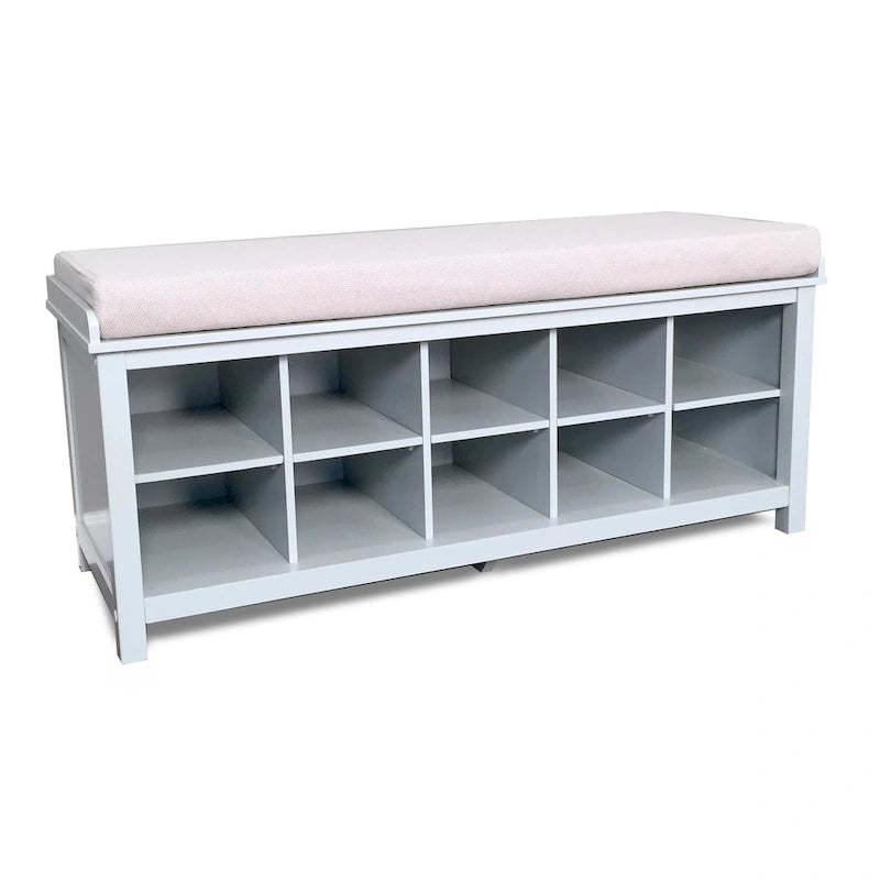 John Louis Home Solid Wood Shoe Storage Bench Grey