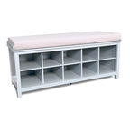 John Louis Home Solid Wood Shoe Storage Bench Grey