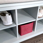 John Louis Home Solid Wood Shoe Storage Bench Grey