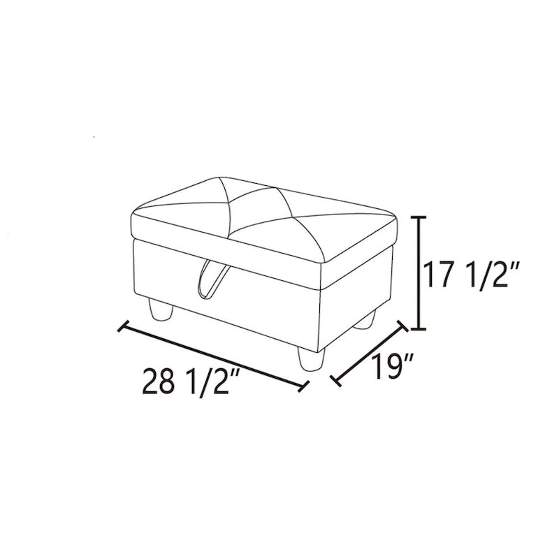 Leather Square Storage Ottoman for Living Room