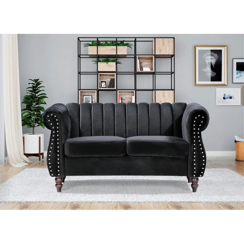 Capri Velvet Chesterfield Loveseat