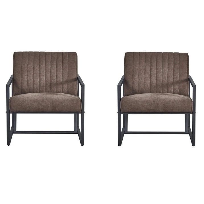 Mid Century Modern Accent Chair with Metal Frame, PU Leather Single Sofa, Reading Armchair for Living Room, Bedroom, Cafe