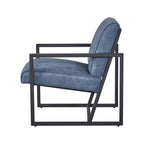 Mid Century Modern Accent Chair with Metal Frame, PU Leather Single Sofa, Reading Armchair for Living Room, Bedroom, Cafe