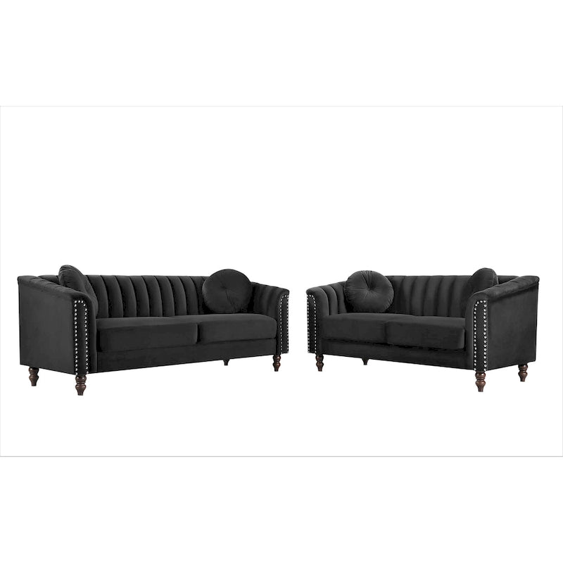Hills Tufted Back Nailhead 2PCS Living Room set