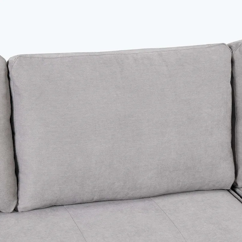 Modern L-Shape 3 Seat Reversible Sectional Couch,with Storage Chaise and 2 Stools