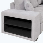 Modern L-Shape 3 Seat Reversible Sectional Couch,with Storage Chaise and 2 Stools