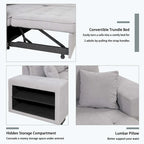 Modern L-Shape 3 Seat Reversible Sectional Couch,with Storage Chaise and 2 Stools