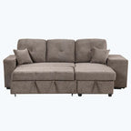 Modern L-Shape 3 Seat Reversible Sectional Couch,with Storage Chaise and 2 Stools
