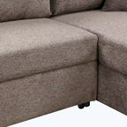 Modern L-Shape 3 Seat Reversible Sectional Couch,with Storage Chaise and 2 Stools