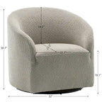 KINWELL 32W Boucle Upholstered Swivel Barrel Armchair (Set of 2)