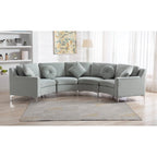 136 Velvet Semicircle couch Modular Curve Sectional Sofa