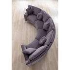 136 Velvet Semicircle couch Modular Curve Sectional Sofa