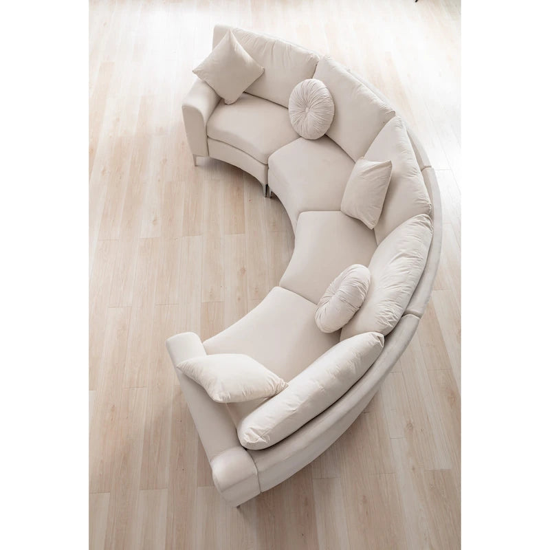 136 Velvet Semicircle couch Modular Curve Sectional Sofa