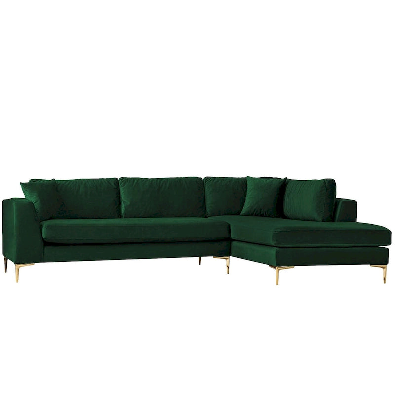 Mae Mid Century Modern Velvet Corner Sectional Sofa