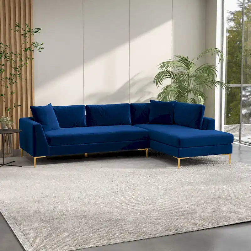 Mae Mid Century Modern Velvet Corner Sectional Sofa