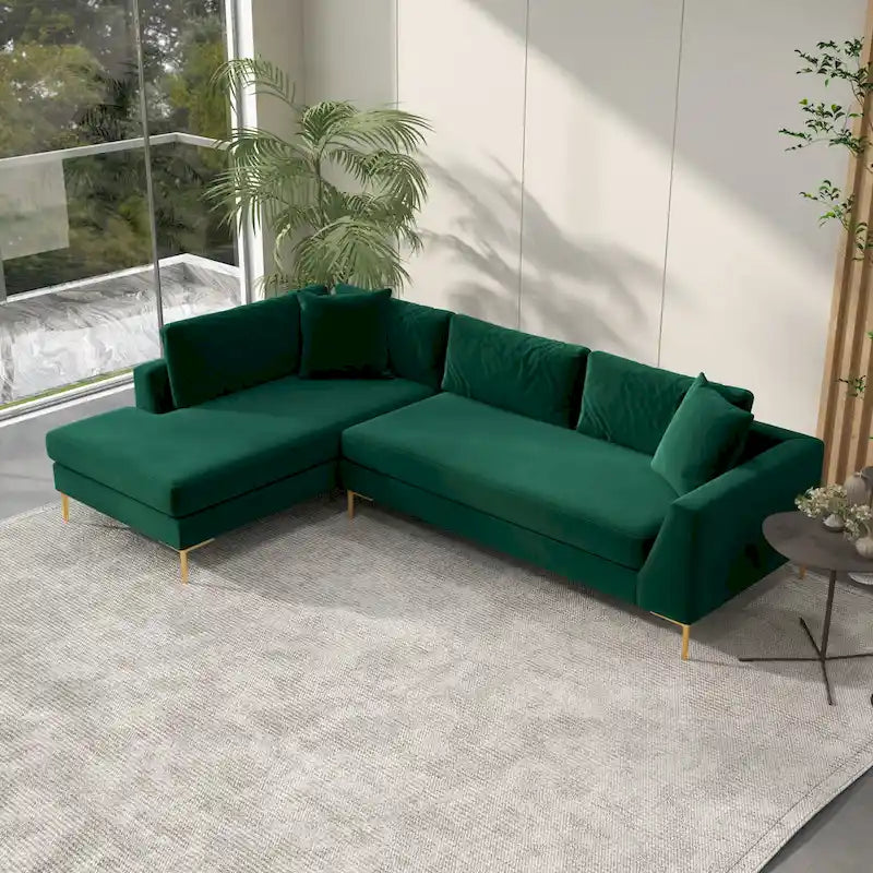 Mae Mid Century Modern Velvet Corner Sectional Sofa