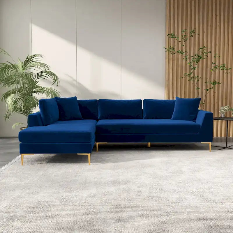 Mae Mid Century Modern Velvet Corner Sectional Sofa