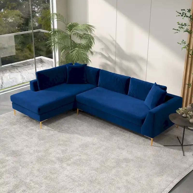 Mae Mid Century Modern Velvet Corner Sectional Sofa