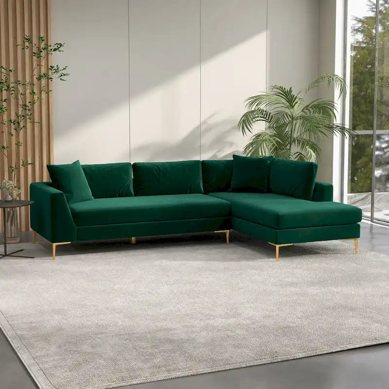 Mae Mid Century Modern Velvet Corner Sectional Sofa