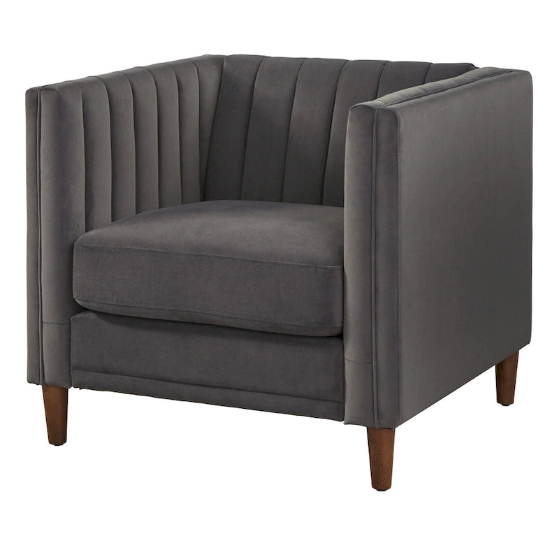 Lifestorey Paxton Channel Stitch Tuxedo Chair