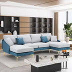 Ouyessir U-Shape Sectional Sofa 4-Seat Couch with Double Chaise Lounge